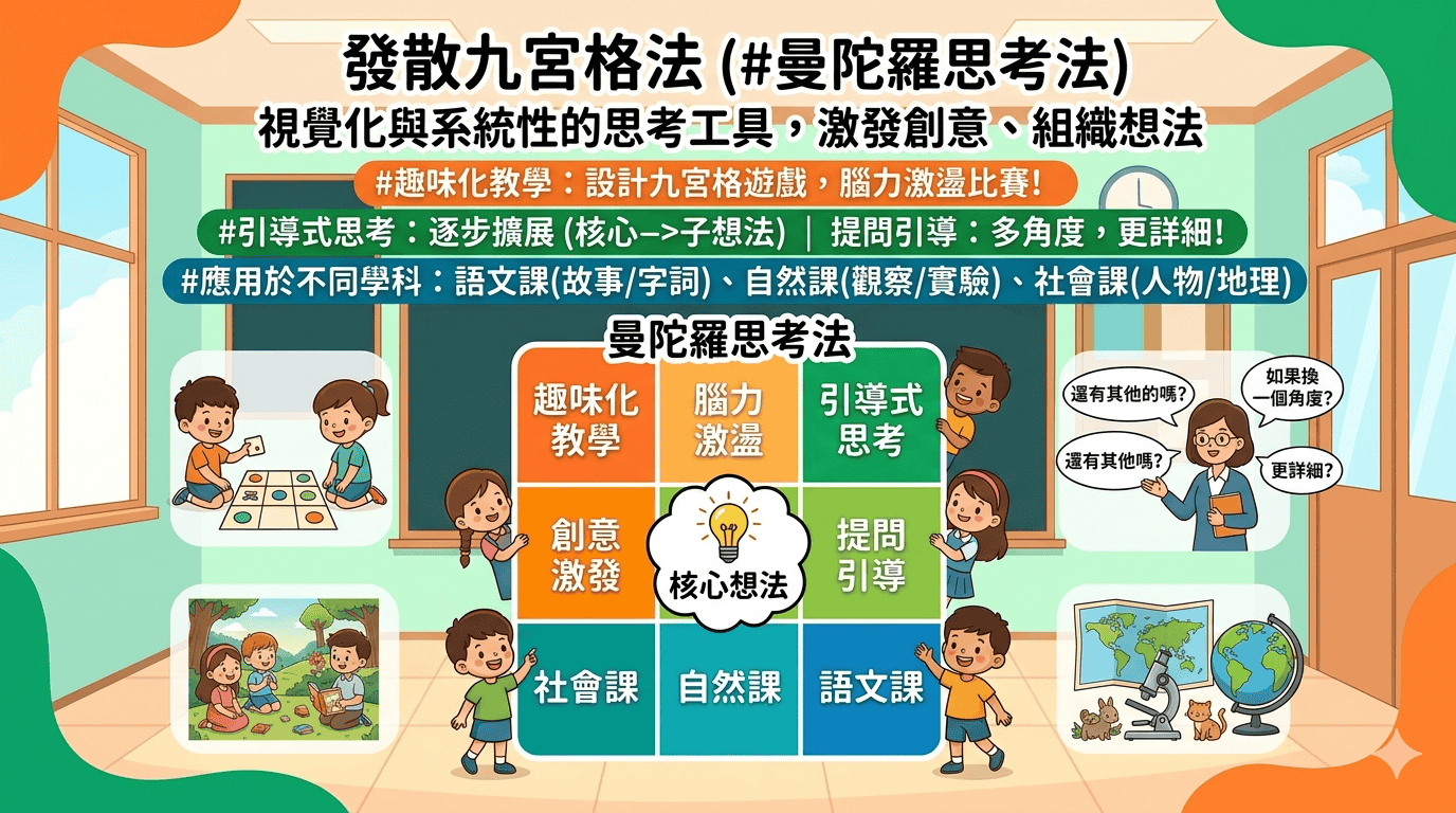 【發散九宮格法】曼陀羅思考法